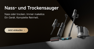 Werbung: Nass- und Trockensauger. Ein Gerät. Komplette Reinheit. Bild zeigt einen Akkusauger mit verschiedenen Aufsätzen.