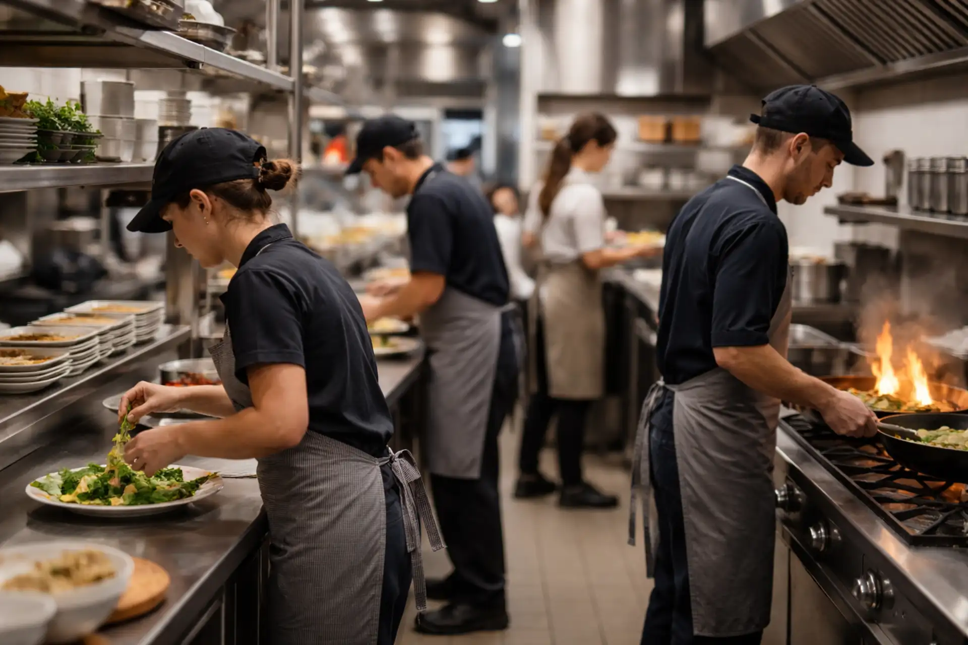 Работа на кухне ресторана