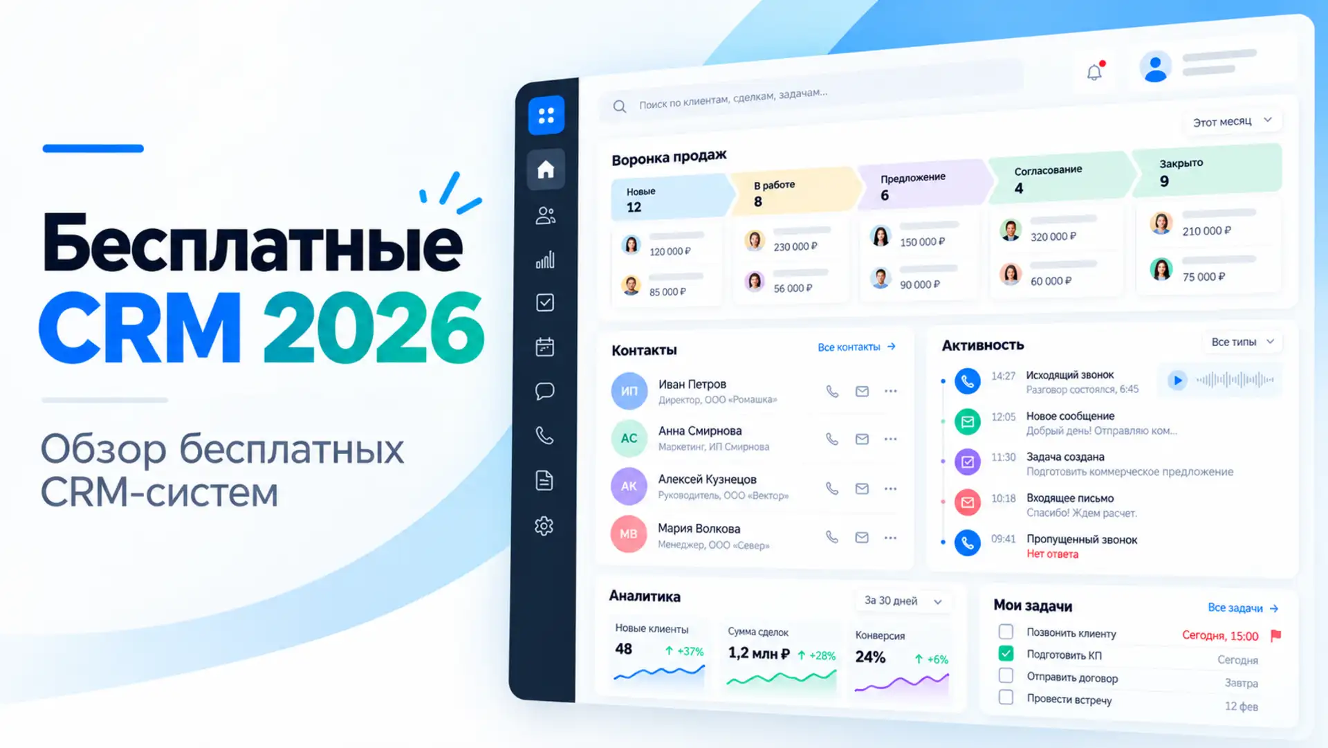 Бесплатные CRM 2026 обзор систем