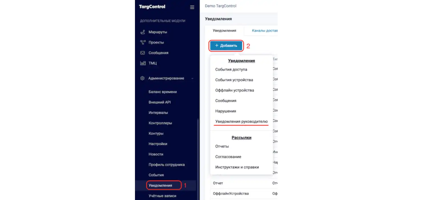 Уведомления руководителю о согласованиях