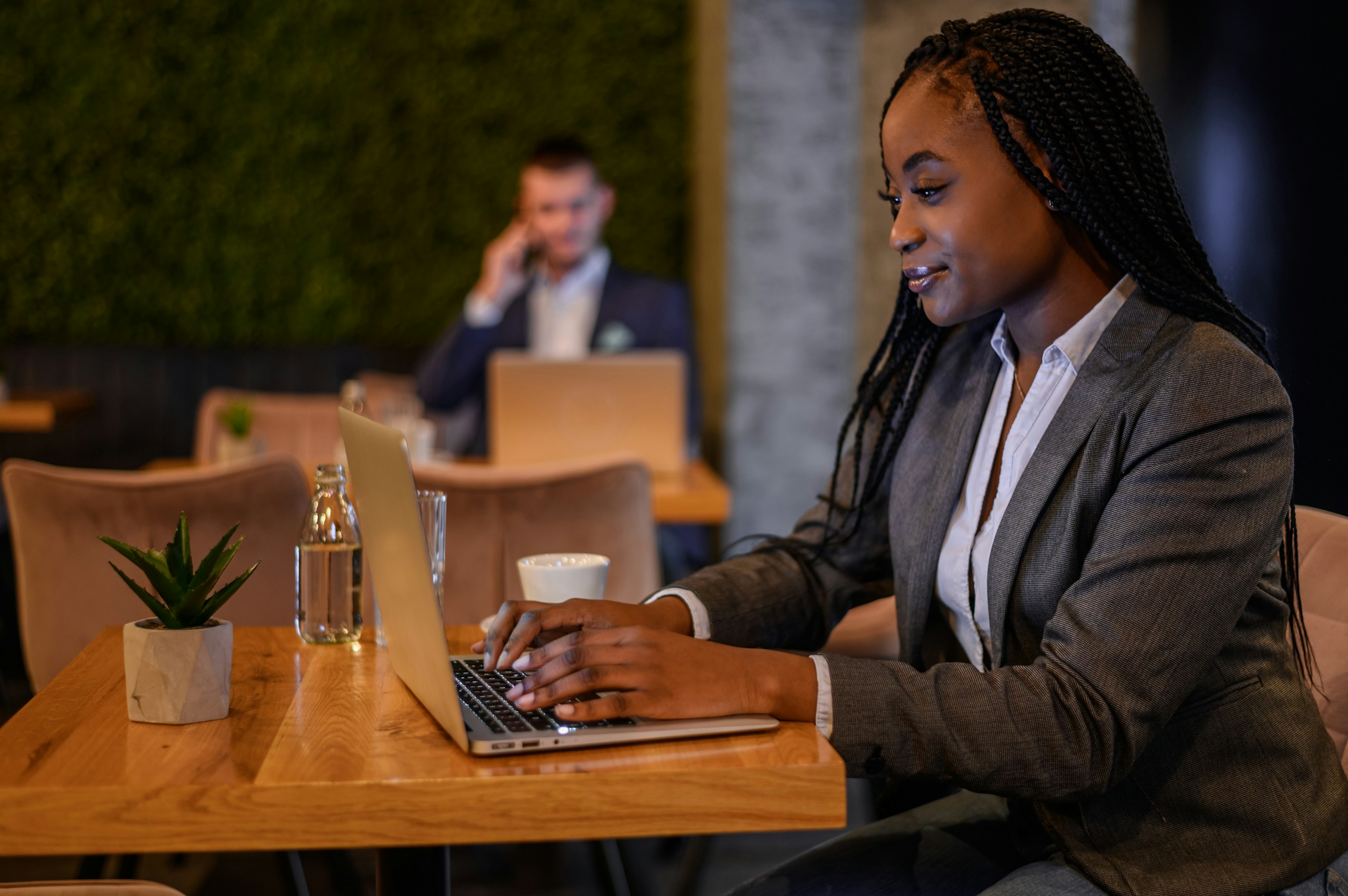 Woman using computer