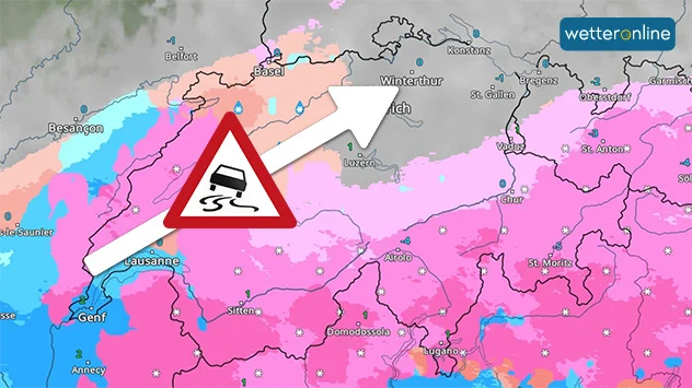 WetterRadar zeigt gefrierenden Regen
