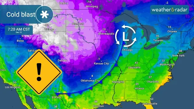Cold blast on the move. Temperatures are about to get really cold for the rest of Texas through the Great Lakes. 