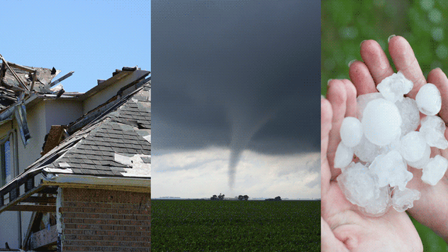 Severe storms could produce damaging winds, hail and tornadoes.