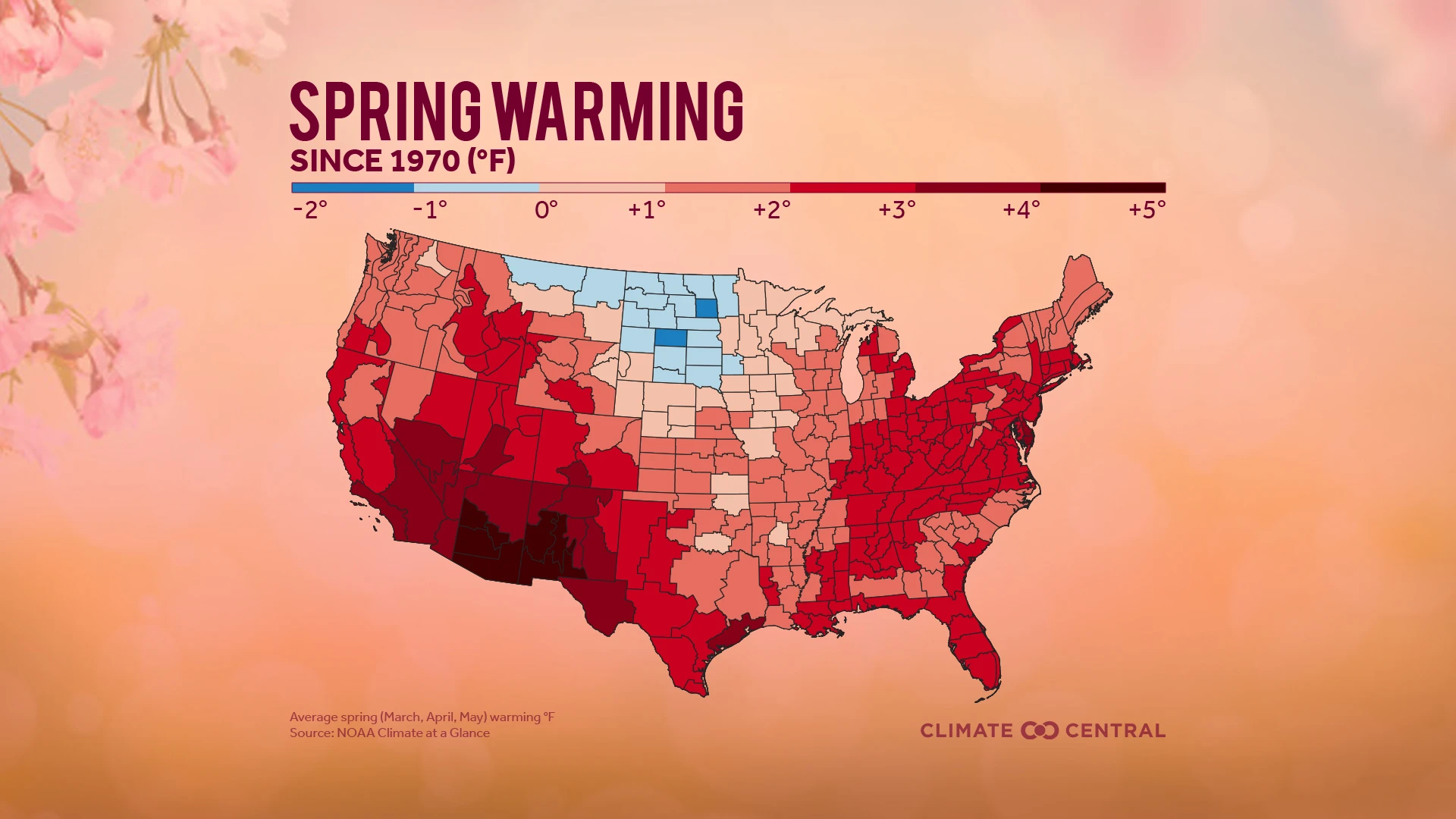Spring season continues to warm at a fast pace across much of the U.S.
