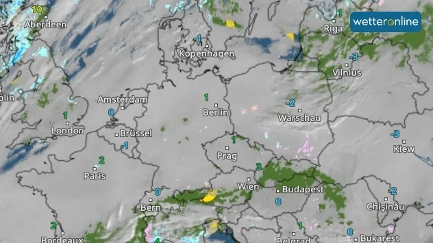 Weite Teile Europas liegen unter einem Teppich aus Hochnebel.