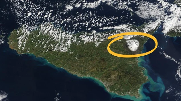 Satellitenbild von Sizilien