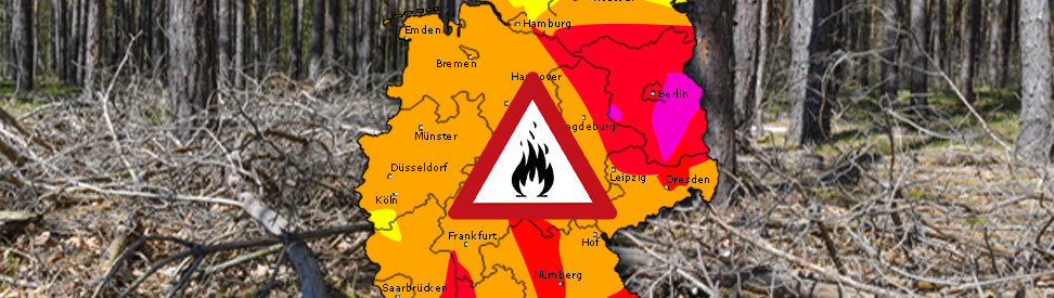 Waldbrandgefahr: In Berlin und Brandenburg ist die Gefahr vor Waldbränden sehr hoch. In weiten Teilen Süd- und Ostdeutschlands ist sie erhöht.