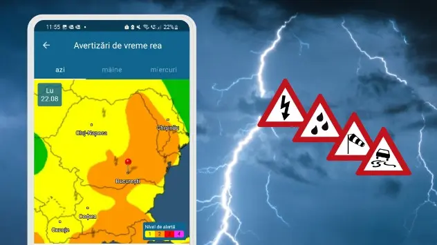 Harta avertizărilor meteo pentru România