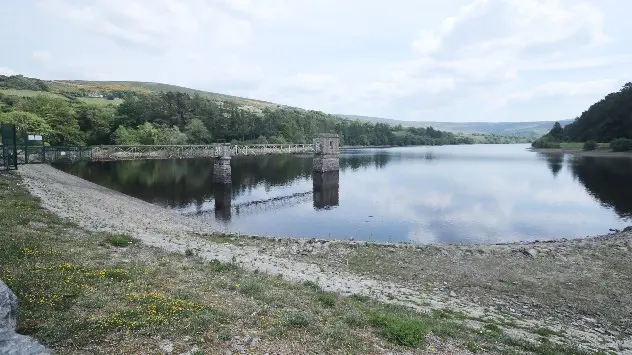 Low water level at reservoir