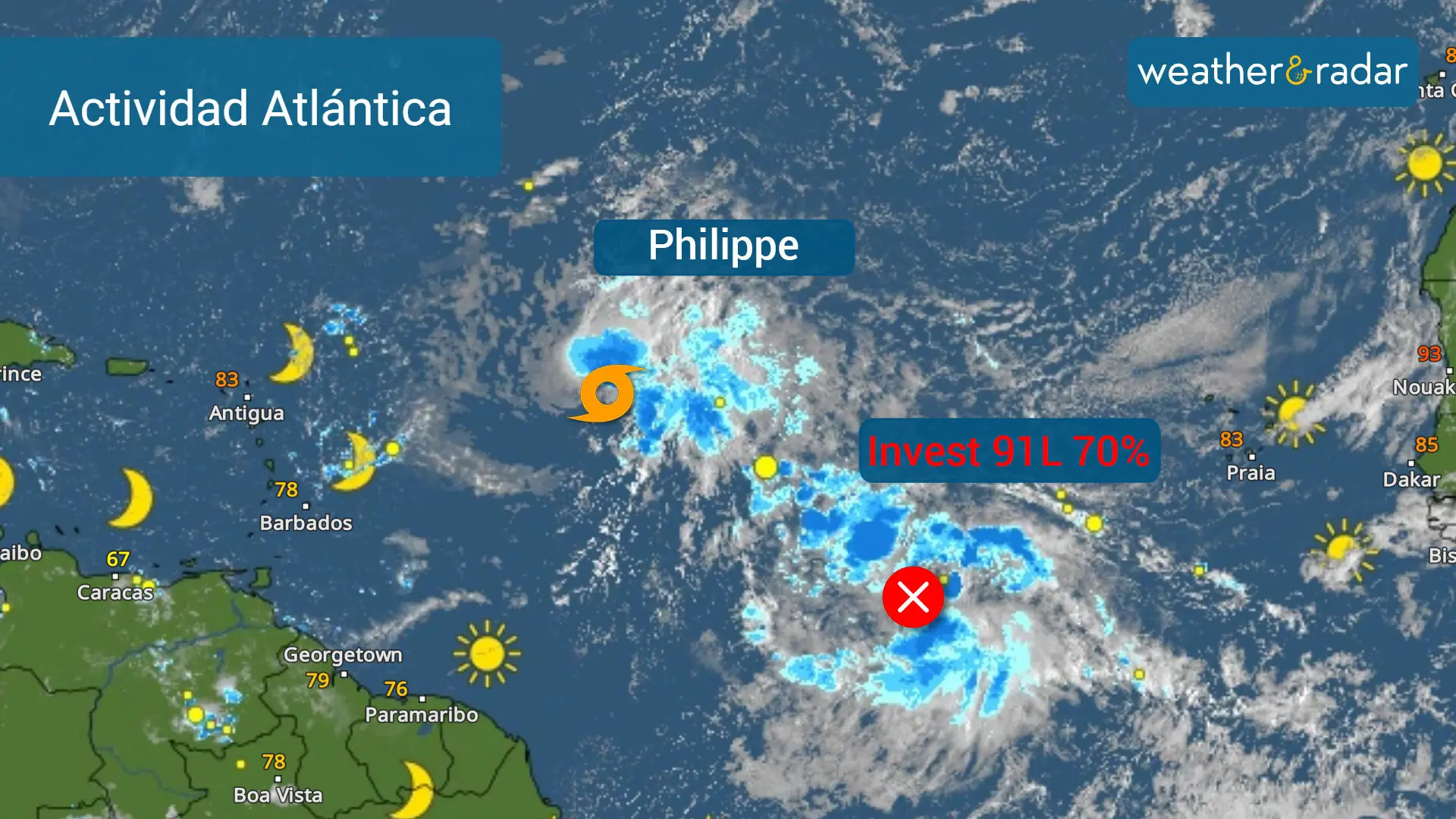 Actividad tropical en el Atlántico esta última semana de septiembre.