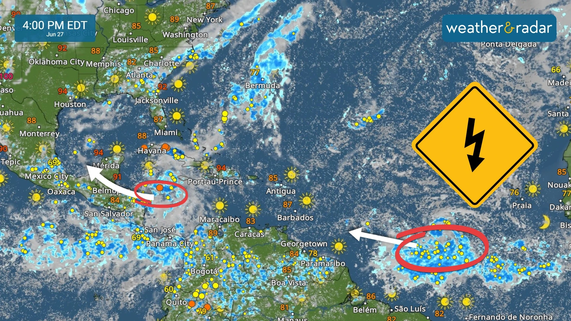 Two tropical waves with chance of development within the next 7 days. 