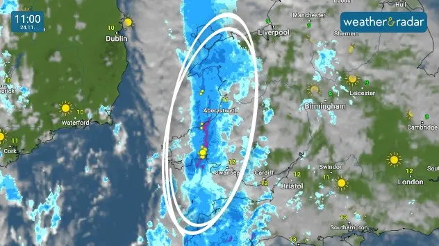 Check out the squall line on the WeatherRadar today.