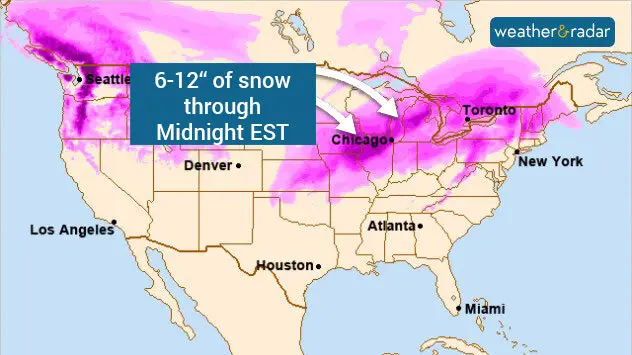 Heavy snow for the Great Lakes area and Midwest!