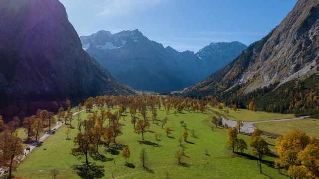 Blick von oben auf den Ahornboden