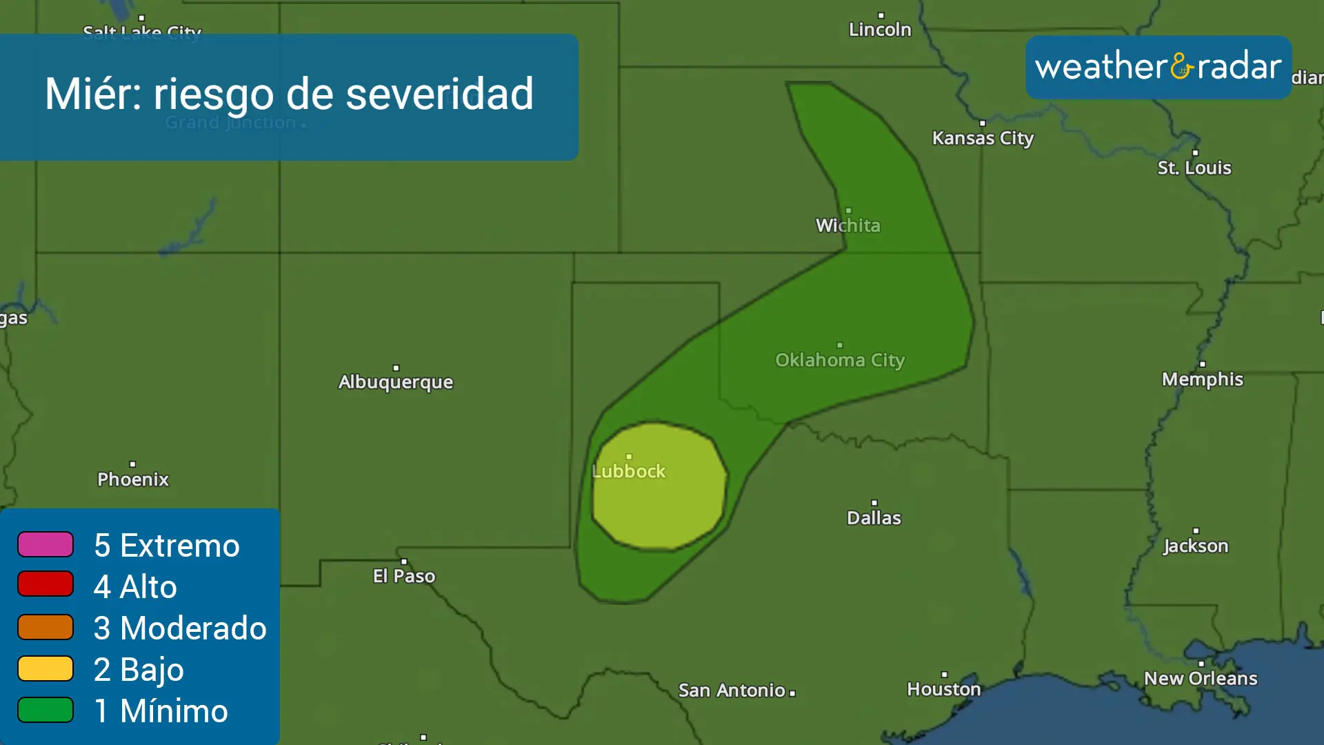 Las tormentas severas afectaran el Panhandle de Texas y partes de Oklahoma. 