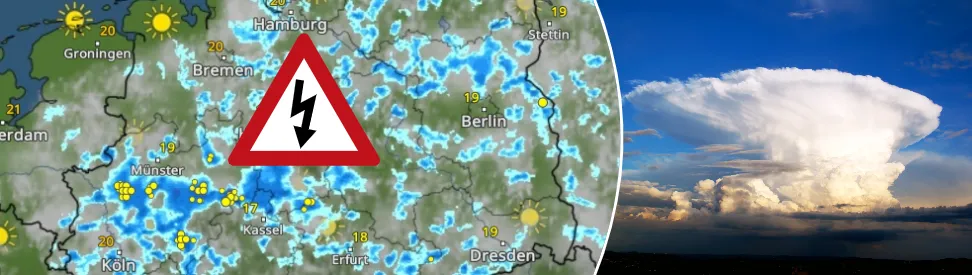 Nachmittags sind in Deutschland kräftige Schauer und Gewitter unterwegs.