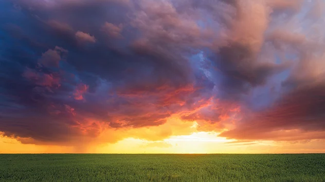 Sonnenuntergang Abendrot Dämmerung Nebraska Wolken 
