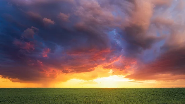 Bild: Dennis Oswald Sonnenuntergang Abendrot Dämmerung Nebraska Wolken