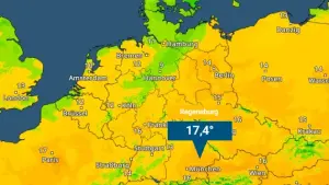 In vielen Regionen ist die milde Luft angekommen. Regional zeigte das Thermometer am Freitag über 15 Grad an.