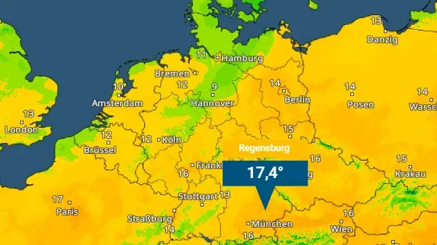 In vielen Regionen ist die milde Luft angekommen. Regional zeigte das Thermometer am Freitag über 15 Grad an.