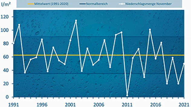 Niederschlags Diagramm November 2021