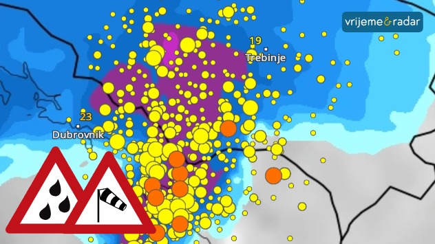 Kretanje oluje iznad Trebinja mogli ste pratiti preko aplikacije Vrijeme&Radar