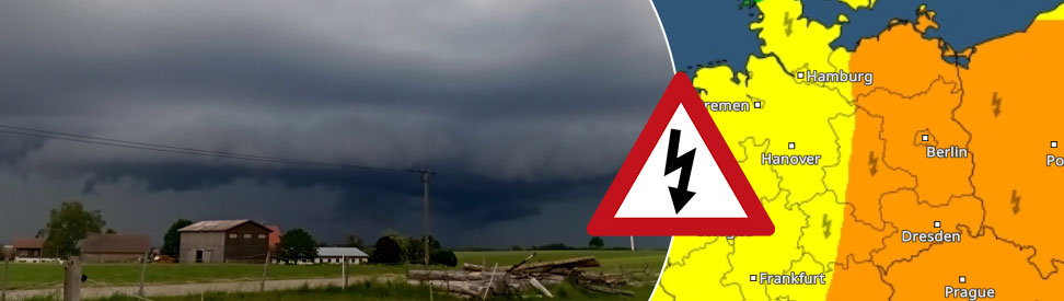 Am Mittwoch verlagert sich die Unwettergefahr in die Osthälfte. 