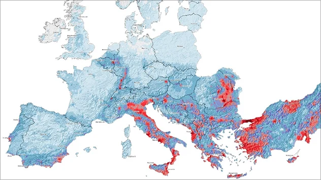 karta rizika od potresa u Europi