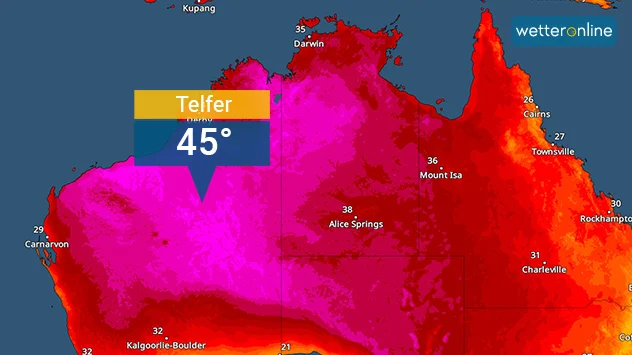 Hitze Australien im TemperaturRadar
