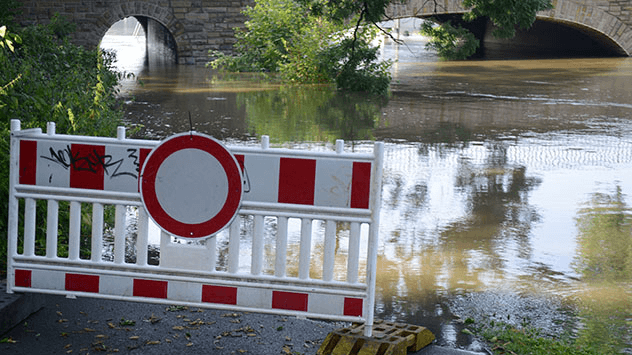 Überschwemmter Weg Münster