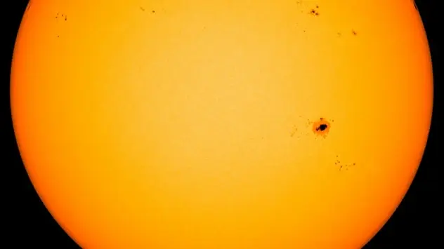 A large sunspot is visible (right centre of image) on January 21st 2023.