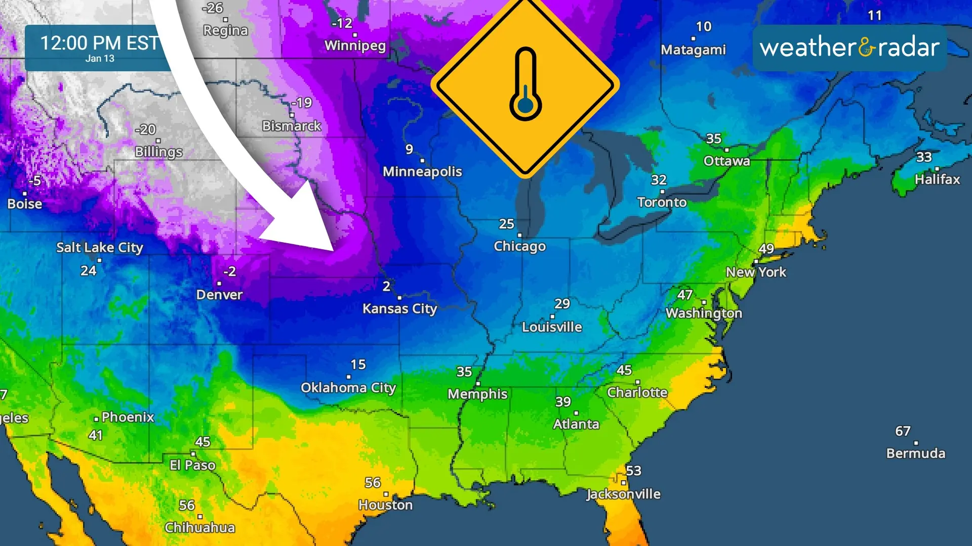 Frigid temps for the Northern and Central Plains. 