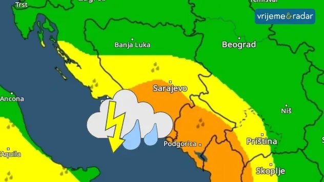 Najviše padavina/oborina u Dalmaciji, Hercegovini i Crnoj Gori