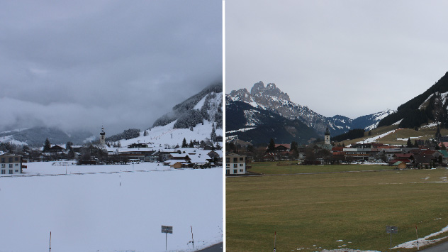 Auch das Tannheimer Tal verwandelt sich über Nacht in eine Winterlandschaft.