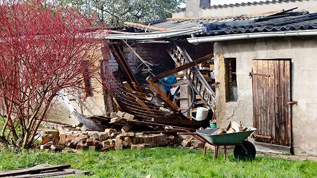 Gartenhaus zerstört