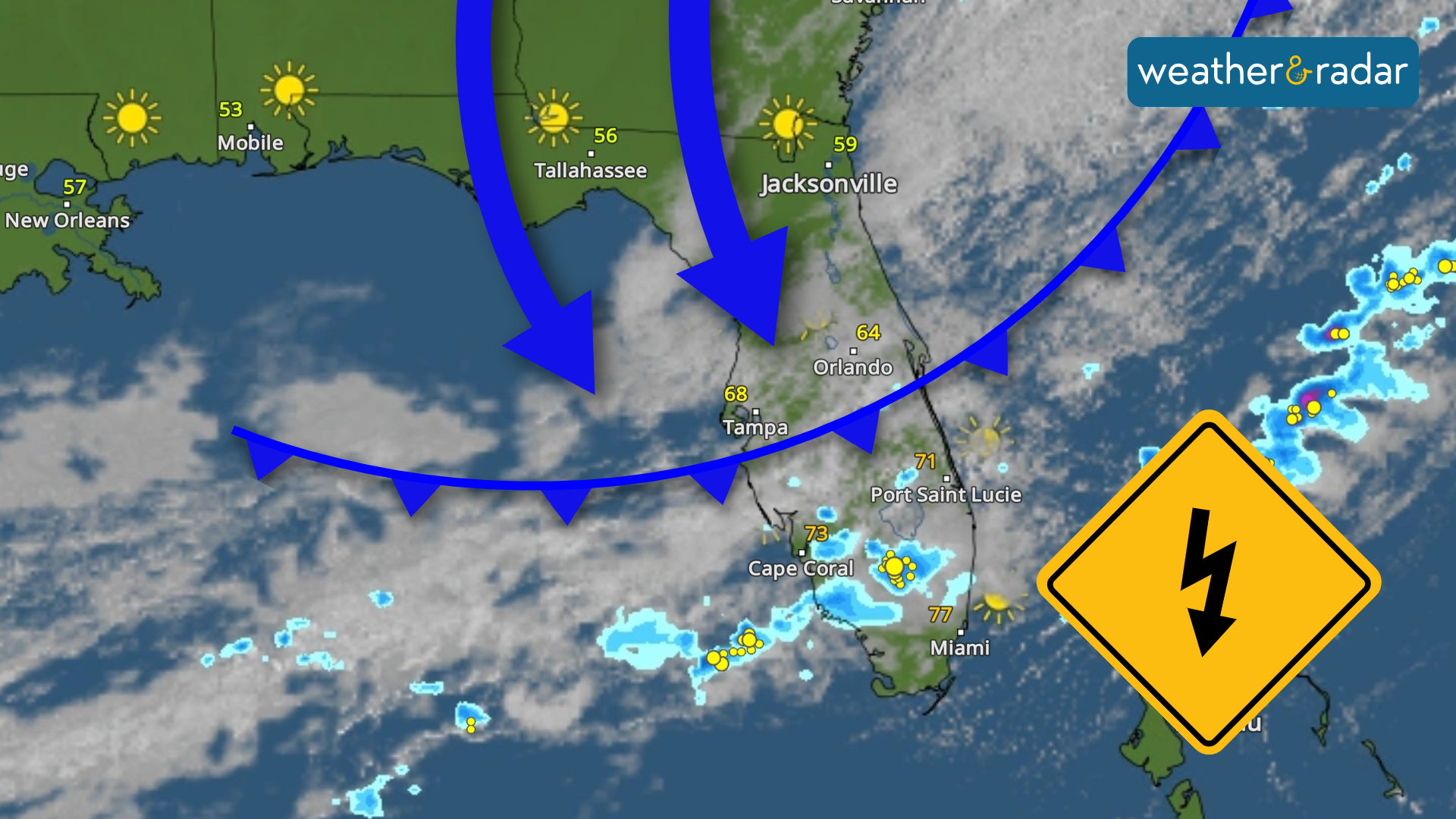 Cold front moves through