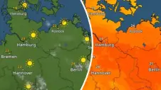 WetterRadar und TemperaturRadar für Donnerstagnachmittag