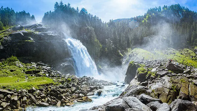 Blick auf die Krimmler Wasserfälle