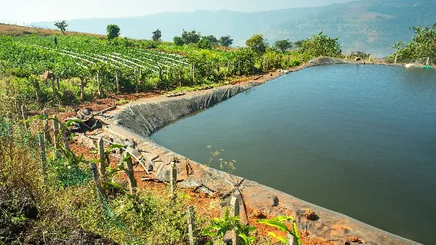 Terrace farming of different crops with man made water reservoir at Panchgani, Maharashtra