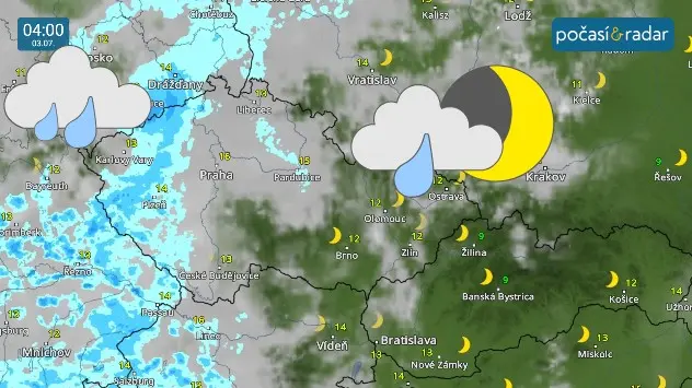 V nadcházejících dnech počítejte s přeháňkami nebo občasným deštěm na většině českého území.