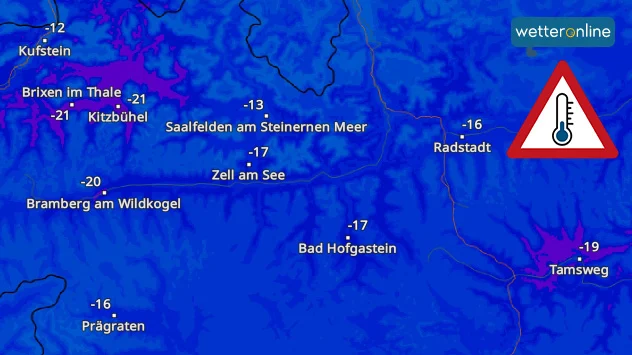 TemperaturRadar für Mittwochfrüh
