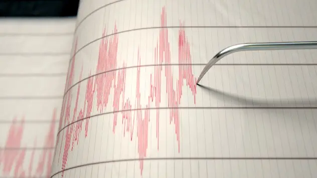 Ein sogenannter Seismograph zeichnet ein Erdbeben auf. 