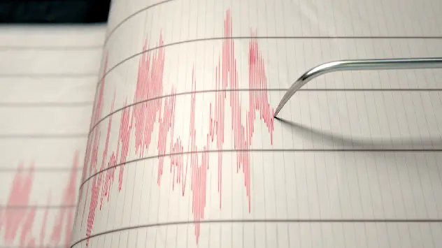 Ein sogenannter Seismograph zeichnet ein Erdbeben auf.