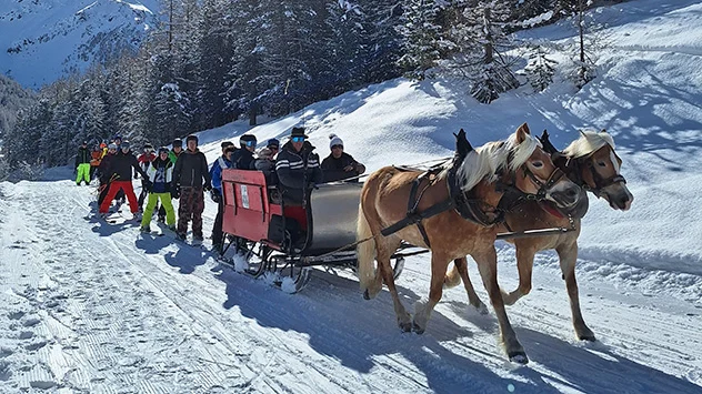 Winterurlaub im Südtiroler Ortlergebiet - Bild: Ferienregion Ortlergebiet Eine Pferdekutsche im Schnee