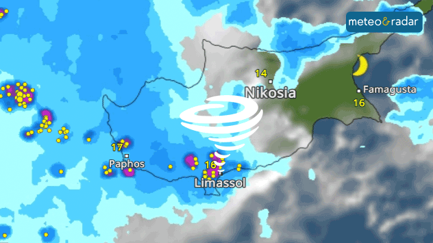 Radarul nostru meteo arată furtuna violentă care a lovit orașul Limassol.