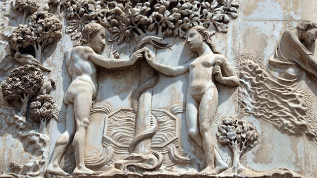 Bildnis von Adam und Eva am Dom von Orvieto 