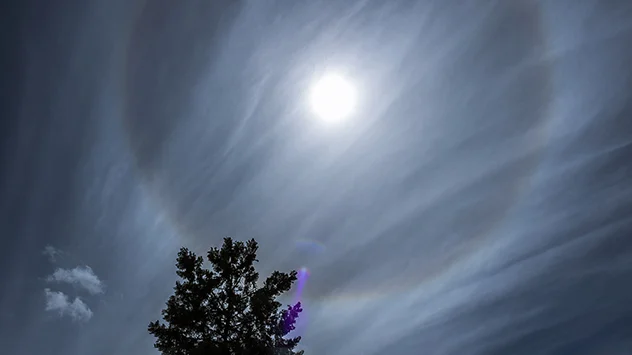 Halo in Form eines 22°-Rings im dünnen Cirrostratusschleier