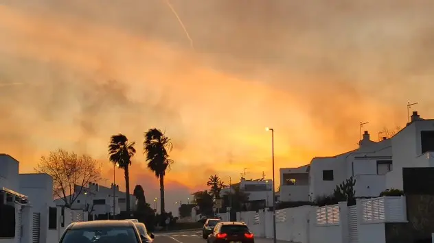 Incendie visible depuis Calafell
