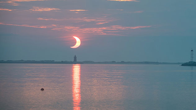 Auch an der Ostküste der USA war die Sonnenfinsternis zu sehen. 